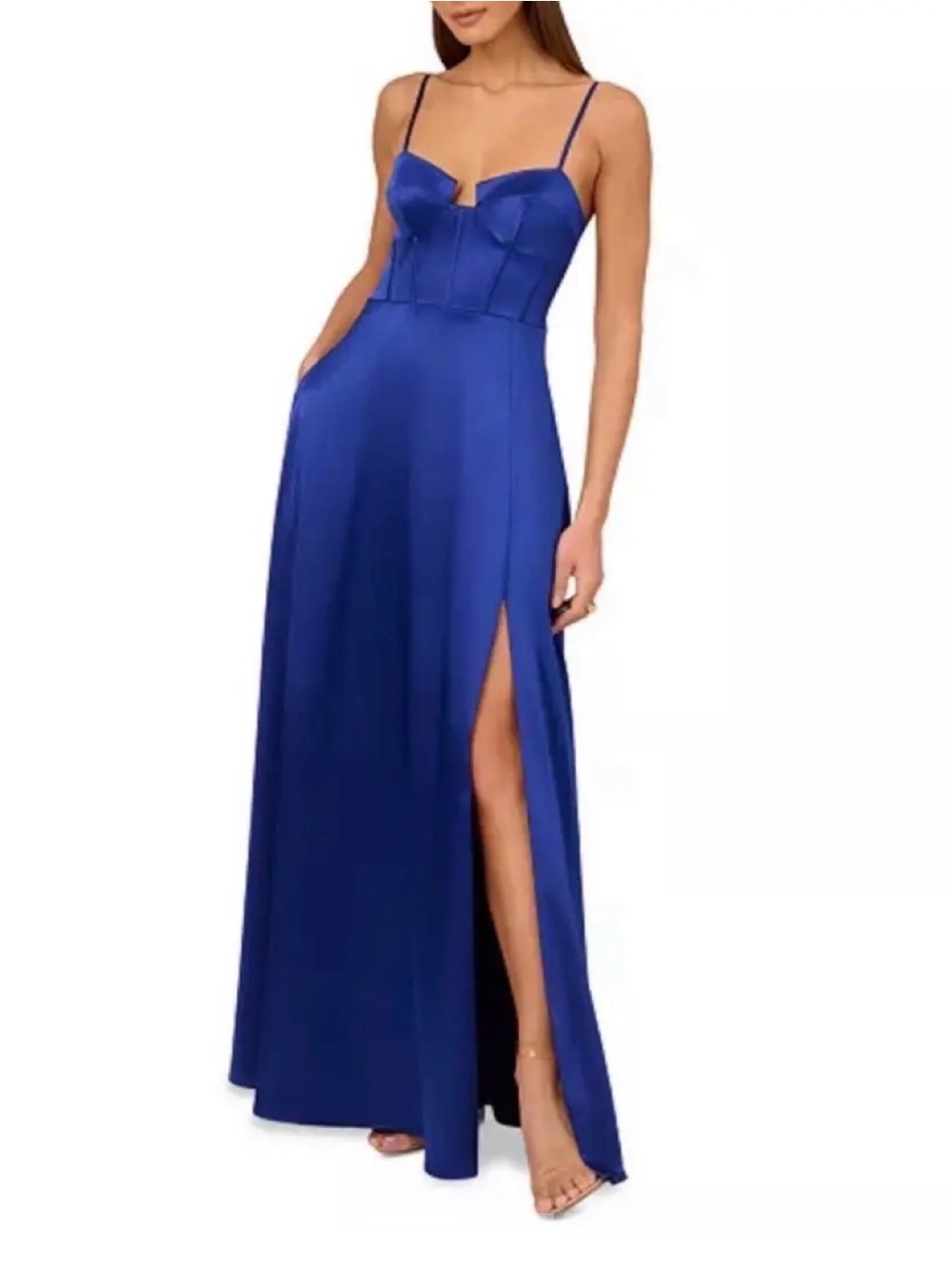 Sapphire Blue Satin Corset Maxi Dress
 Brand new with tags - Us 6